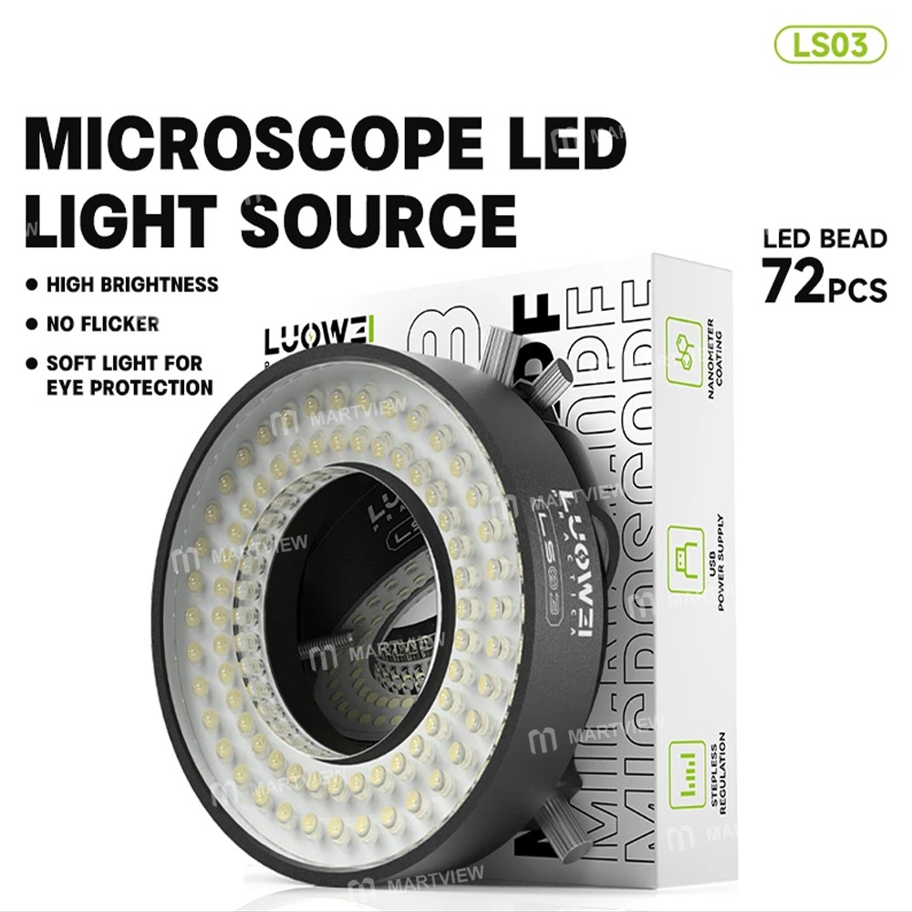 luowei ls03-high-lumen-72led-microscope-ring-light-source-2