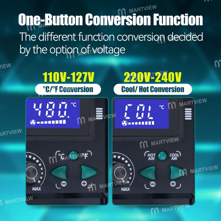 Yihua 959D-II 700W Easy Plug-pull Nozzles Hot Air Gun Rework Desoldering Station
