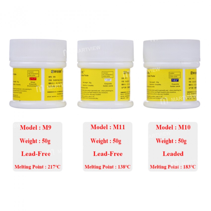 Amaoe 50g Soldering Paste Low / Medium / High Temperatures Tin Solder Paste Flux For BGA Stencil Reb