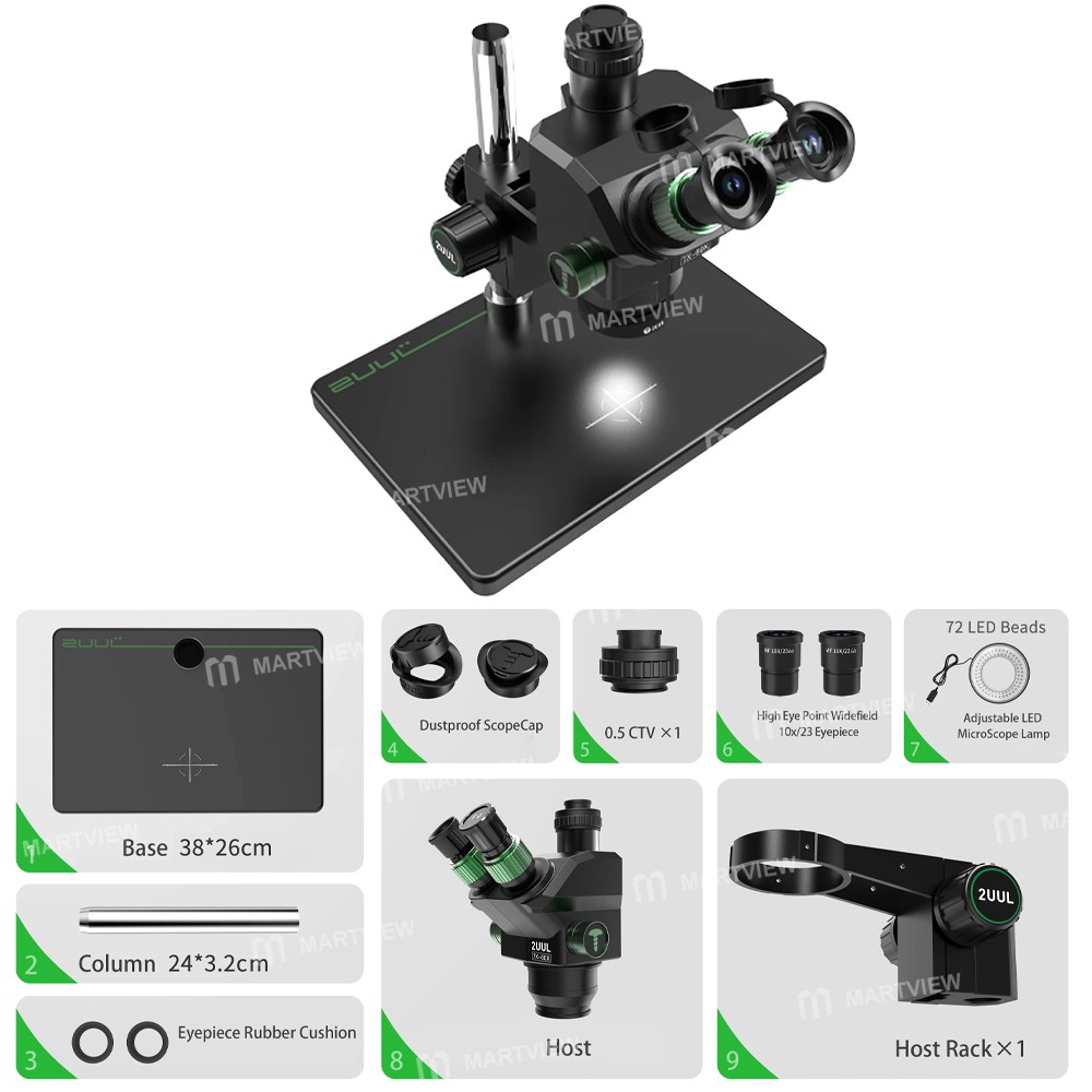 2uul microscope-mc7060-a1-7-60x-synchronous-zoom-trinocular-microscope-for-pcb-micro-work-10