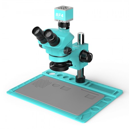 RF4 RF7050TVD2-4KC1 7-50X Synchronous Zoom Trinocular Stereo Microscope with 4K Ultra HD Camera
