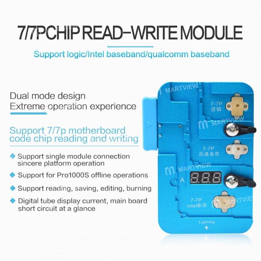 JC iPhone 7 / 7 Plus Baseband (Intel Qualcomm) Logic EEPROM IC Reading / Re-writing Module (no need