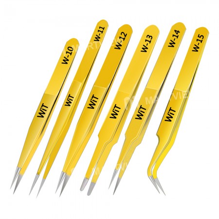 WIT W Series Extra Hardened Anti-Static Stainless Steel Tweezers for Mobile Phone Repair