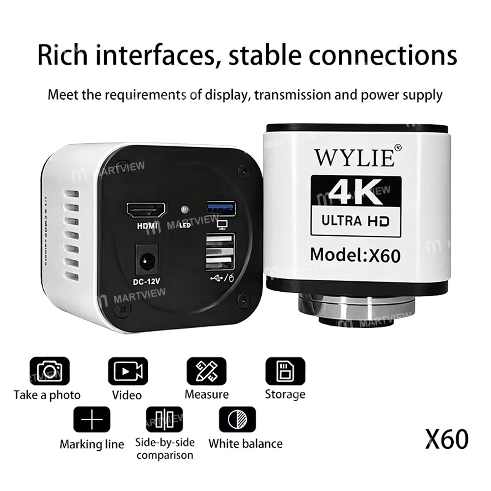 wylie x60-hdmiuvc-4k-ultra-hd-microscope-industrial-camera-with-integrated-measurement-system-9