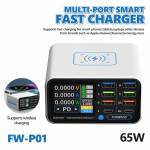 forward fw-p01-65w-multi-port-smart-digital-display-pd-qc-fast-charger-with-15w-wireless-charging-1