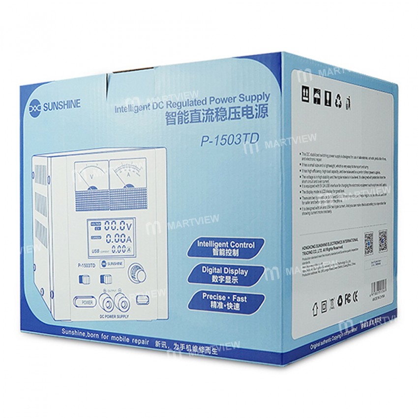 Sunshine P-1503TD 15V 3A Adjustable Intelligent DC Regulated Power Supply with LED Display
