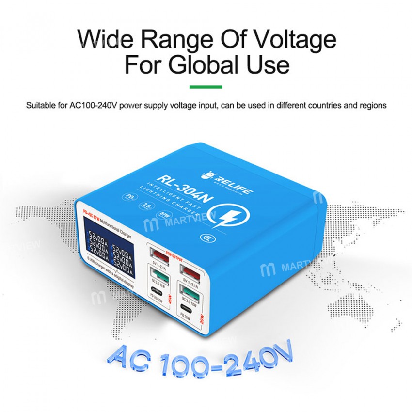 relife rl-304n-multi-functional-6-ports-usb-qc30-pd-45w-digital-display-fasting-charging-station-6