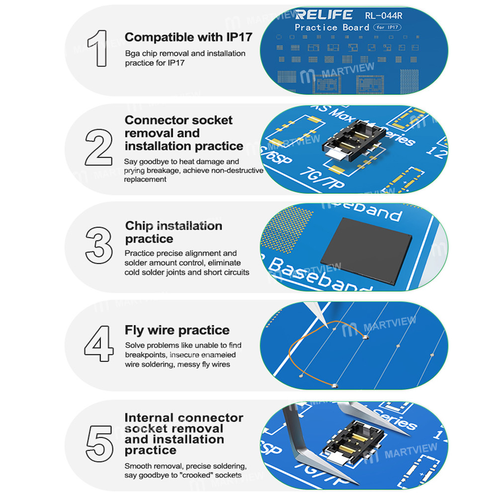 relife rl-044r-bga-chip-connector-socket-welding-test-pract-ce-board-support-iphone-17-series-5