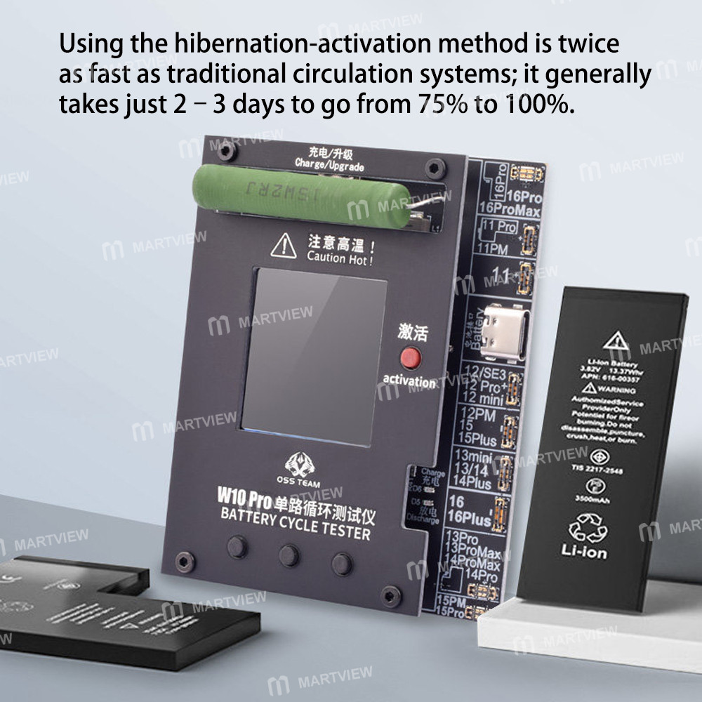 oss team-w10-pro-mobile-phone-battery-cycle-tester-compatible-with-iphone-11-to-16-series-2