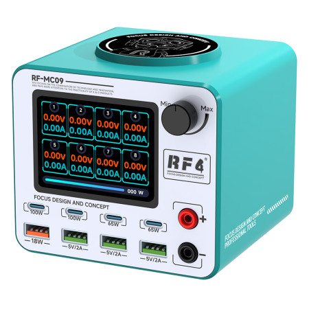 RF4 RF-MC09 Desktop Multi-port DC Power Supply Station Supports QC5 / PD3.0 / Wireless Charging