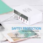 iLEPO 5-Port Smart LCD Fast Wireless Charger 100W QC3.0 USB Charger PD Quick Charge