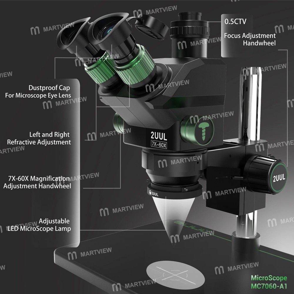 2uul microscope-mc7060-a1-7-60x-synchronous-zoom-trinocular-microscope-for-pcb-micro-work-9