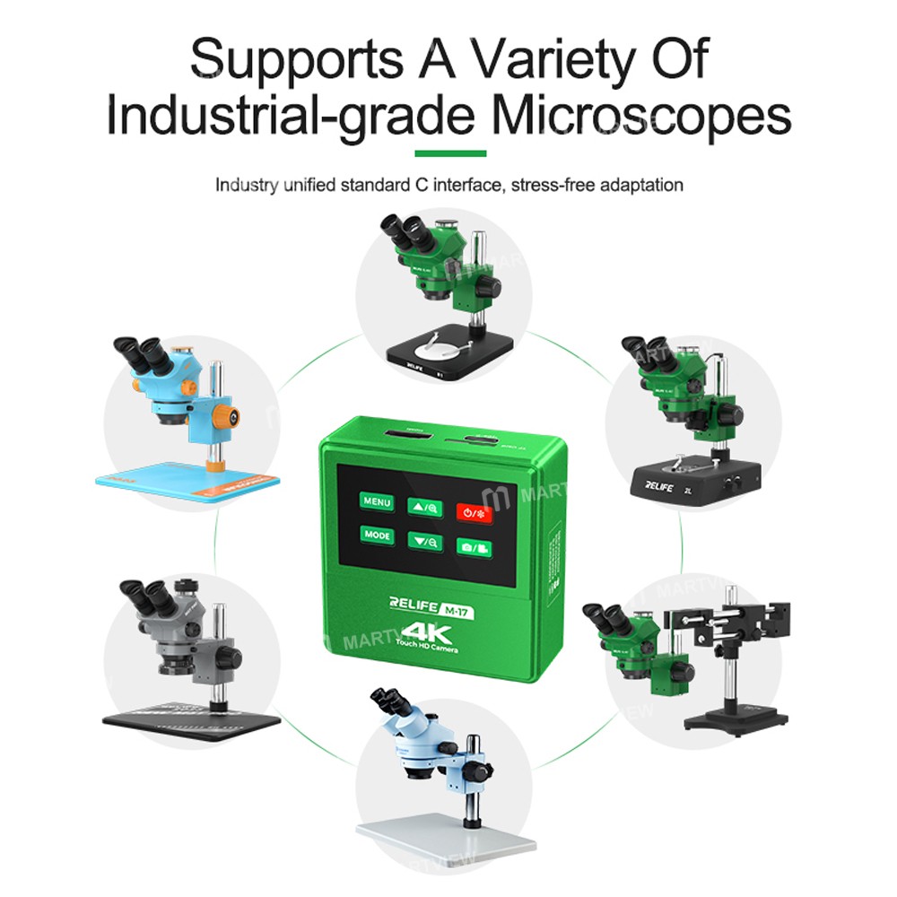 relife rl-m6t-pro-b11-65x-65x-continuous-zoom-trinocular-stereo-microscope-with-m-17-4k-hd-camera-11