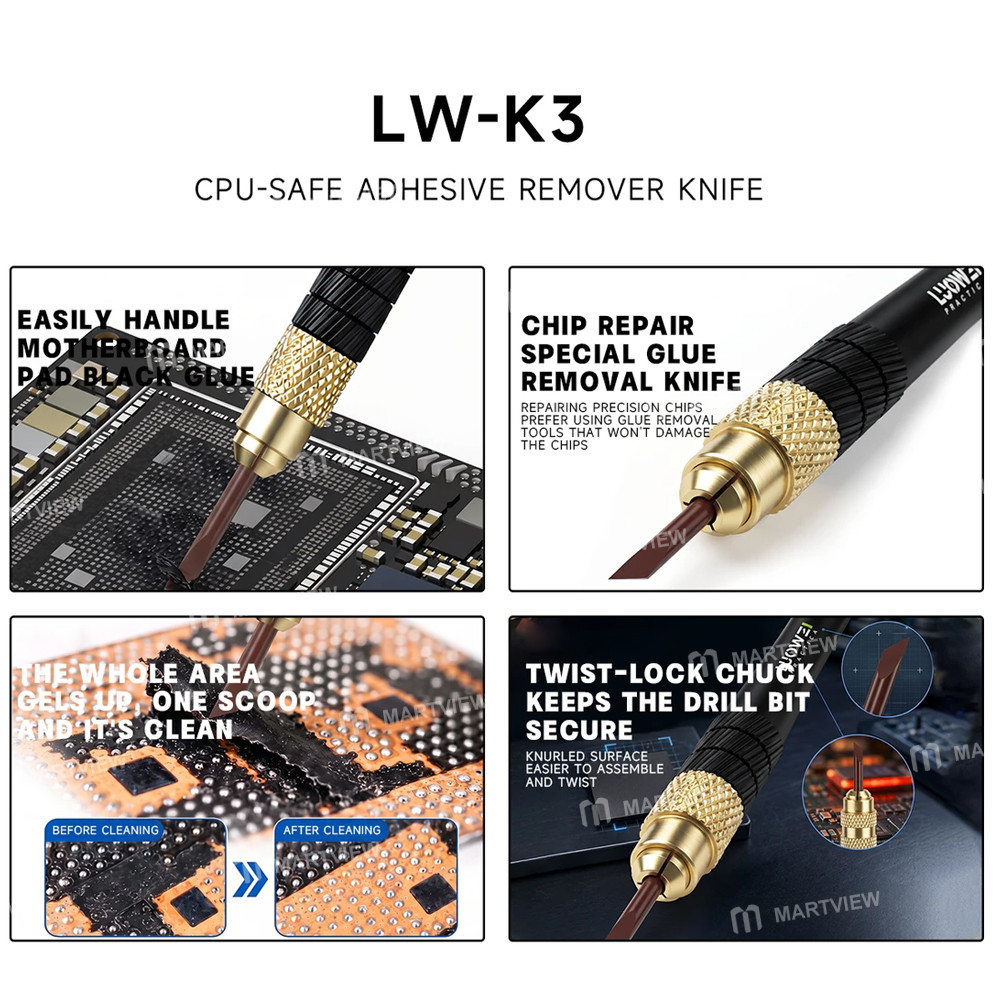 luowei lw-k3-cpu-safe-adhesive-removal-knife-for-cpu-pcb-black-glue-cleaning-7