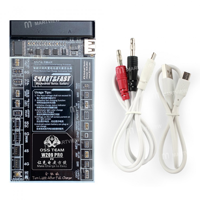 W209 Pro V6 Battery Charging Activation Board for iPhone 6 to 12 Pro Max and Android Phone