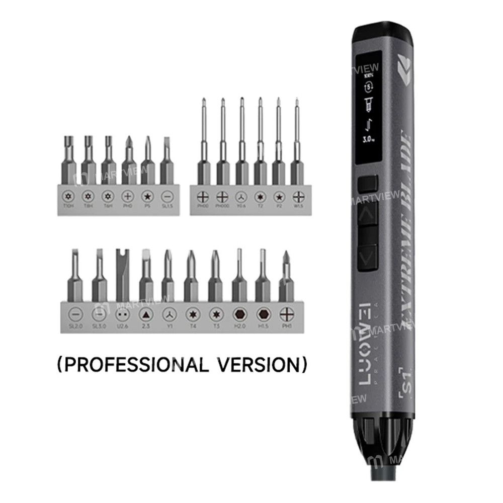 luowei lw-s1-s1pro-adjustable-torque-electric-screwdriver-with-24pcs-s2-bits-support-iphone-17-serie