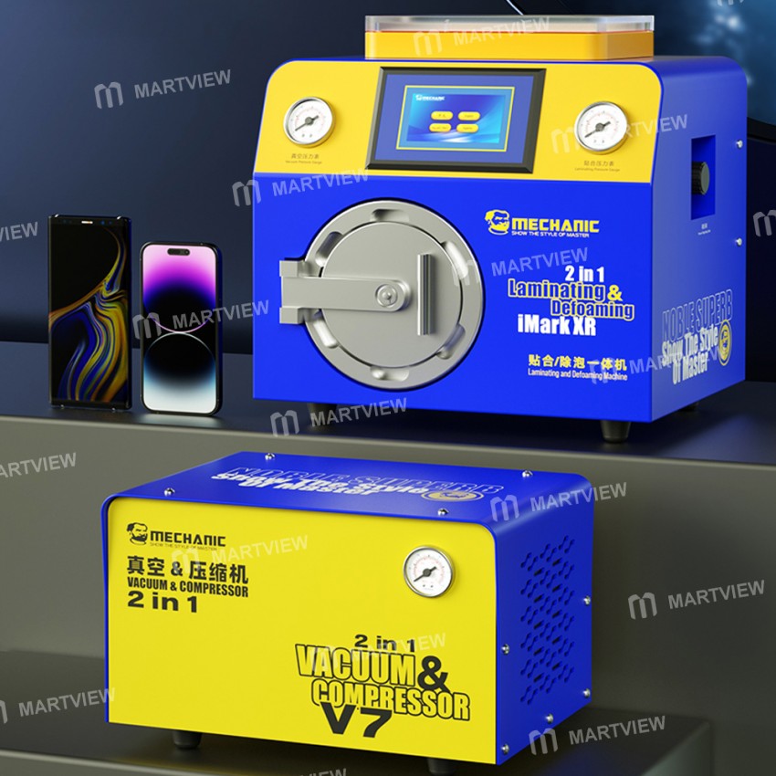 mechanic imark-xr-laminating-debubbling-machine-with-v7-vacuum-compressor-for-phone-screen-repair-4