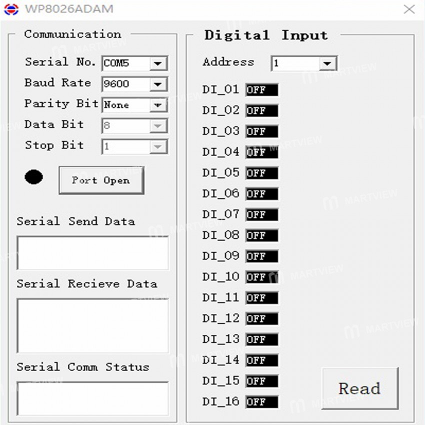 WP8026ADAM-16DI Digital Input Module / Optocoupler Isolated for RS485 Modbus RTU Communication