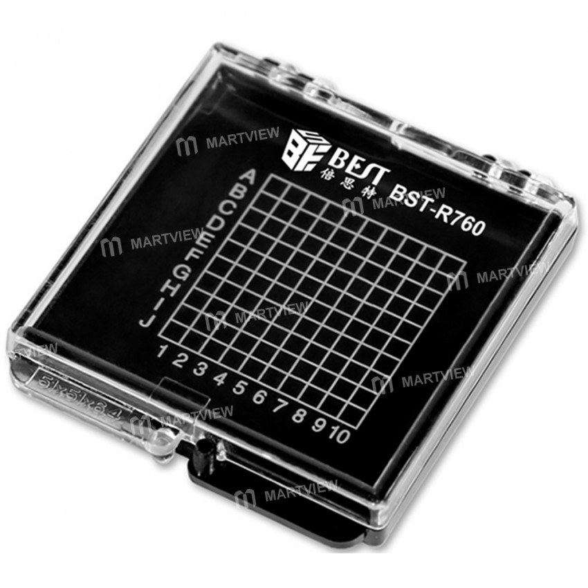 BST-R760 Mini Anti-static Transparent Self-adsorbing Chip Plastic Box for CPU Component Storage