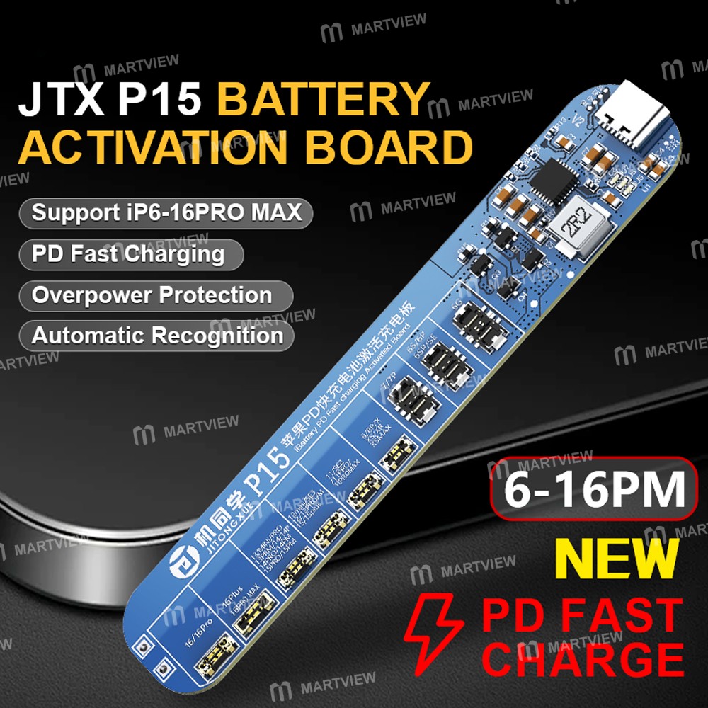 jtx p15-disassembly-free-battery-charging-activation-board-with-pd-charging-for-iphone-6-to-16pro-ma