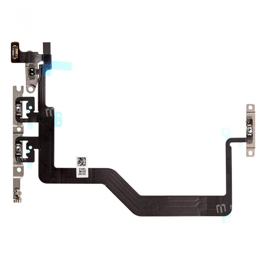 Replacement power button flex cable with metal bracket assembly for iPhone 12 pro max