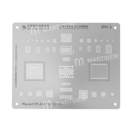 MiJing Reballing Stencil Plant Tin Steel Net for A10 iPhone 7 / 7 Plus