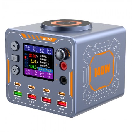 WLX-F1 140W Smart Multi-Port Desktop Charging Station with Voltage & Current Detection Function