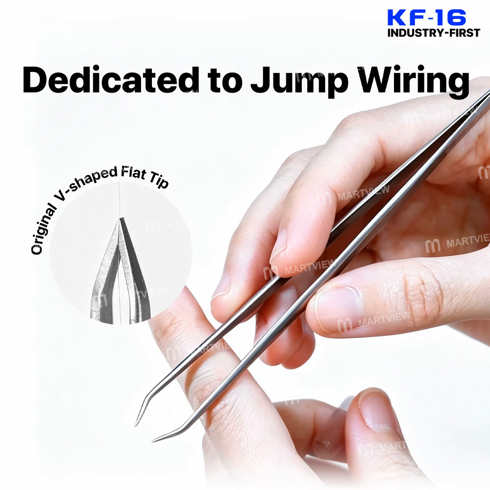 mechanic kf-16-non-magnetic-anti-sticking-v-shaped-special-tweezers-for-jumper-wires-3