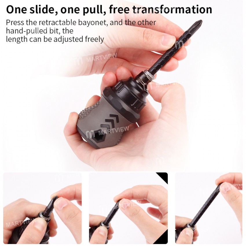Luxianzi 2-in1 Mini Telescopic Combination Multi-function Strong Magnetic Ratchet Screwdriver