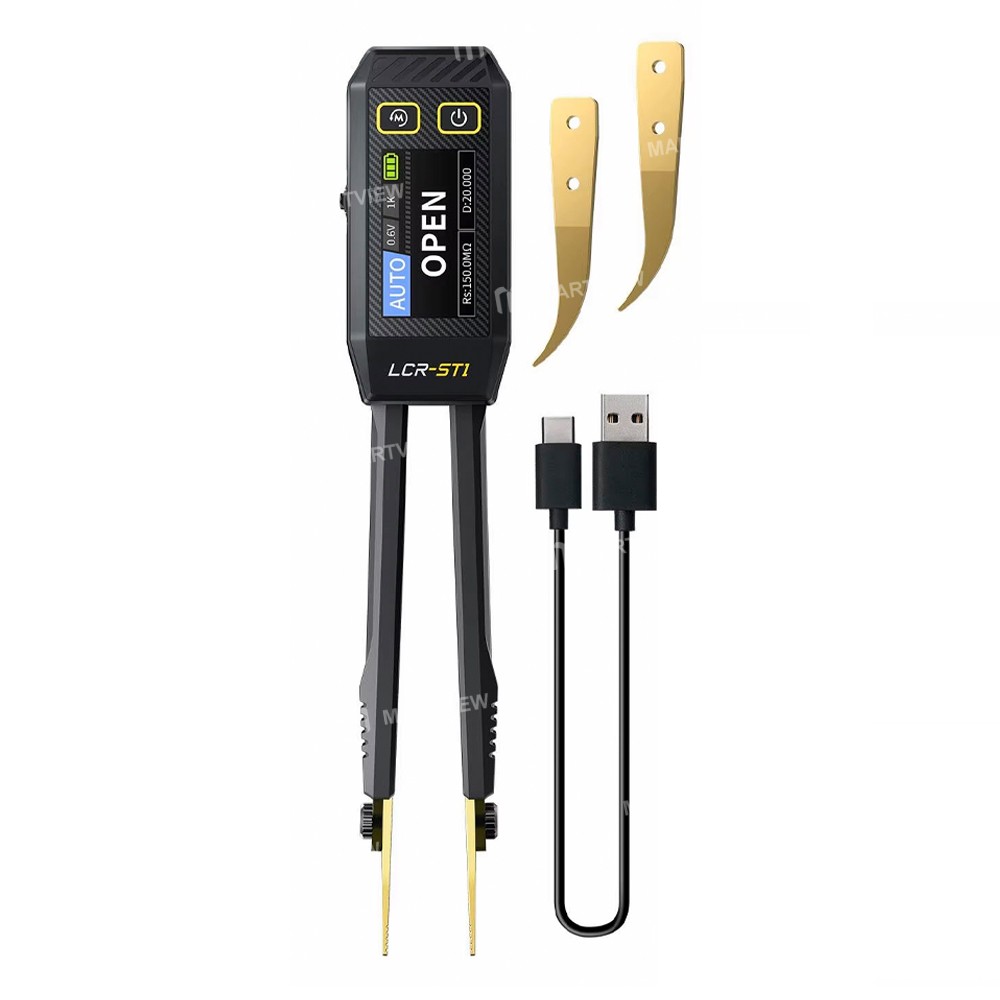 Ponte LCR Digitale Smart Tweezer – Pinzette SMD Con Display A Colori, 100Hz/1kHz/10kHz