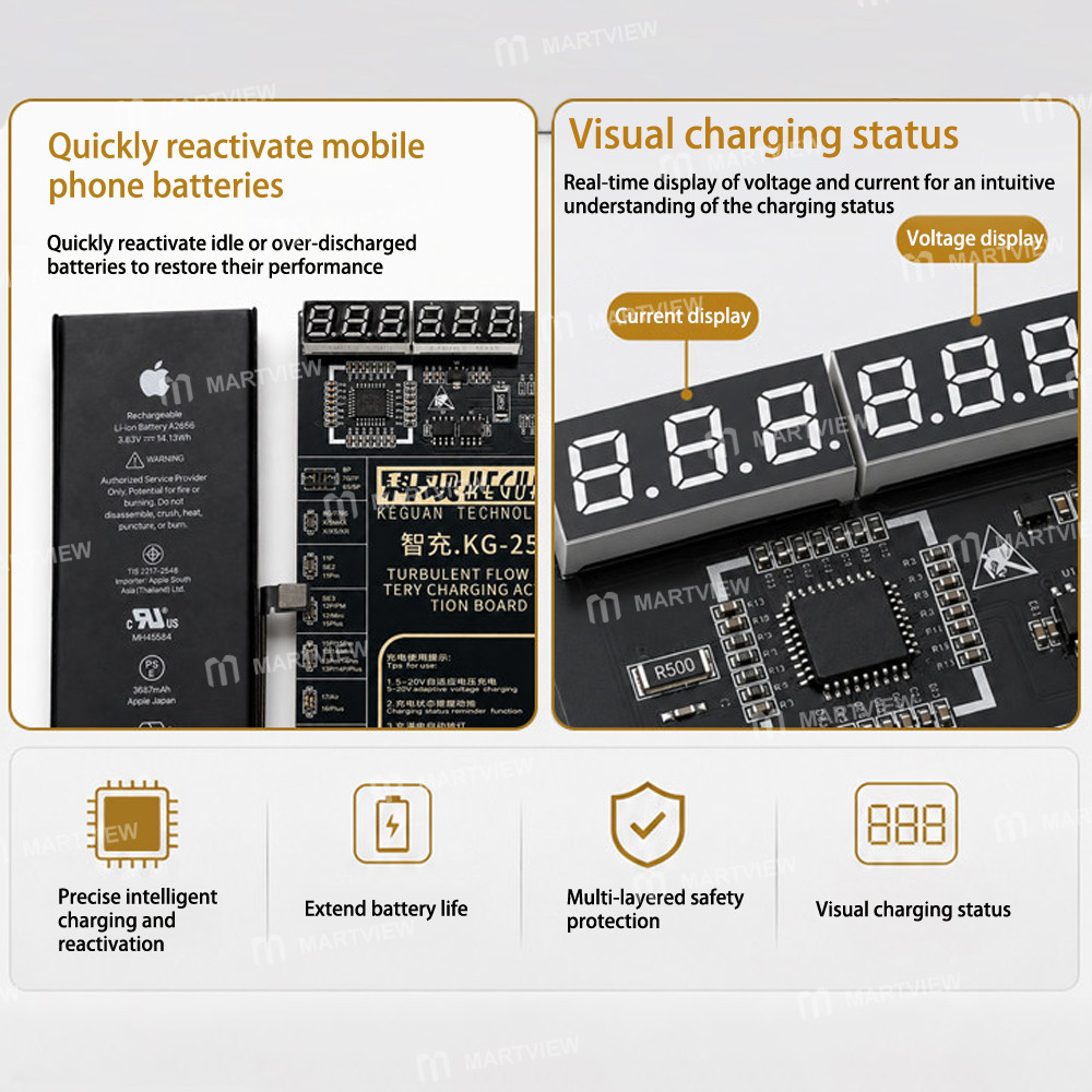keguan kg-25-smart-charging-battery-activation-board-for-iphone-6-to-17pm-without-16e-most-android-4