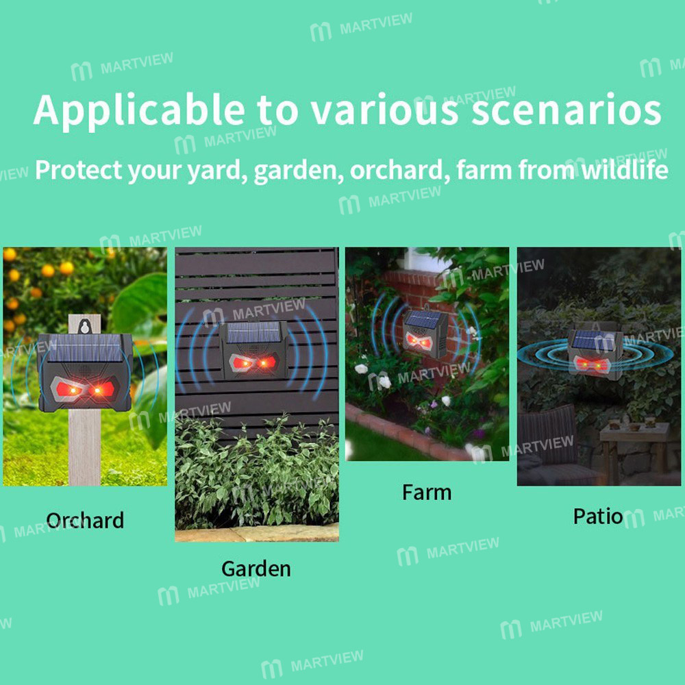 solar powered-raccoon-repeller-waterproof-ultrasonic-animal-repellent-tool-06
