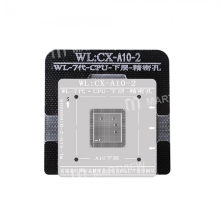 WL High-Quality A10 CPU Lower Tin Plate Steel Net BGA Reballing Stencil with Fixed Plate for iPhone 7
