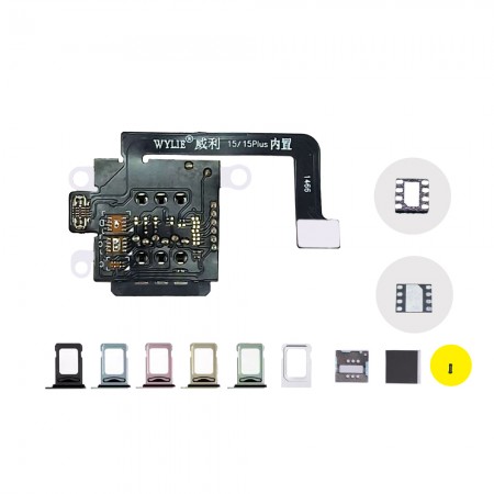Wylie E-SIM Conversion to 2-SIM Card MEP Integration Solution Supports Supersnow / DB IC for iPhone 15 / 15 Plus US Version