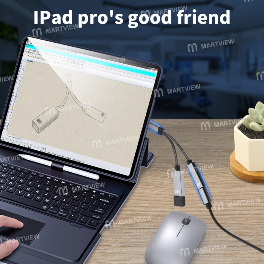 2-in-1 Multifunction Dual Port Type-C OTG Adapter Cable