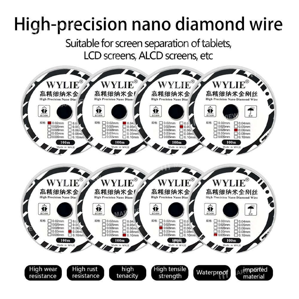 wylie 100m-high-hardness-special-nano-cutting-diamond-wire-for-screen-separation-2