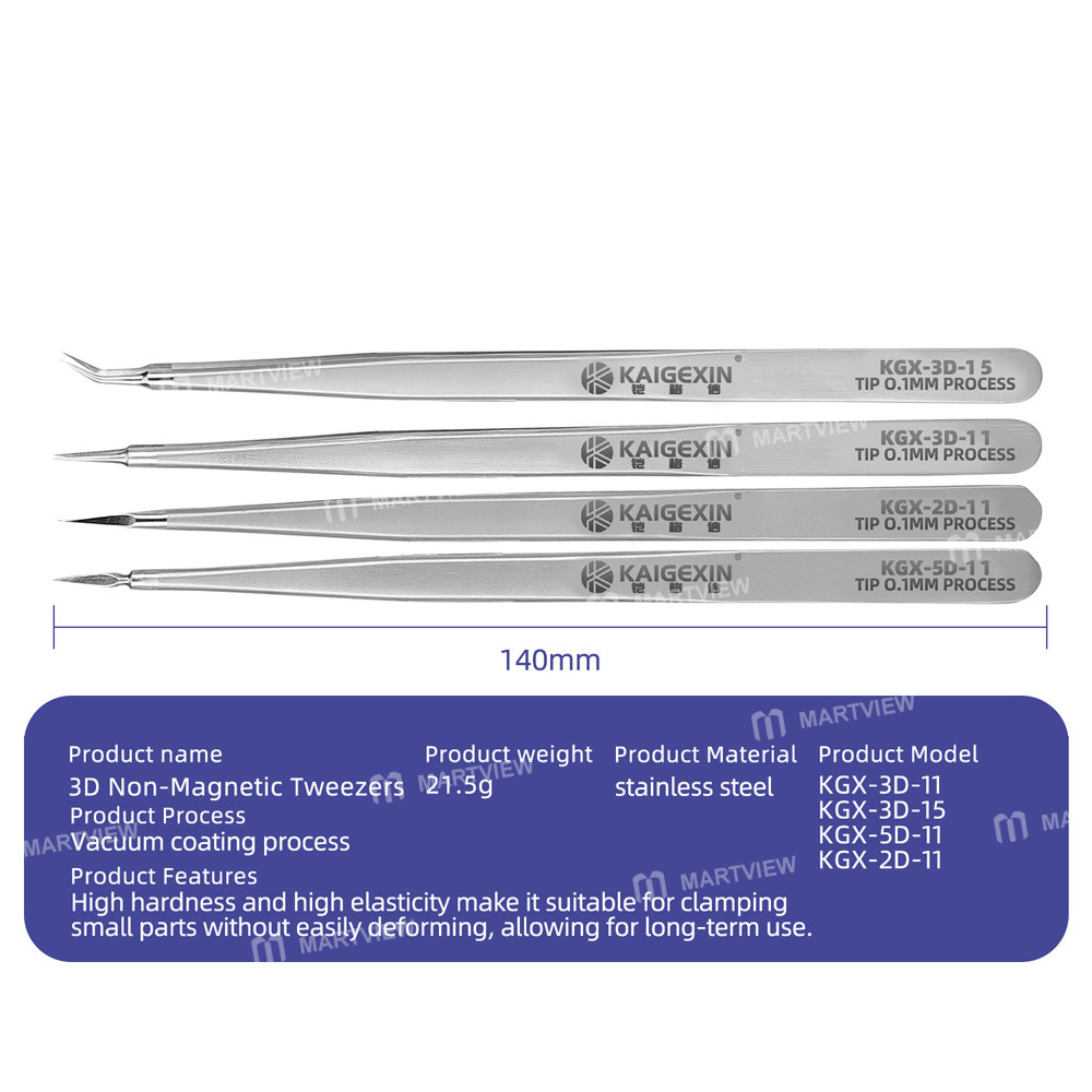 kgx 3d-non-magnetic-stainless-steel-precision-flying-wire-tweezers-5
