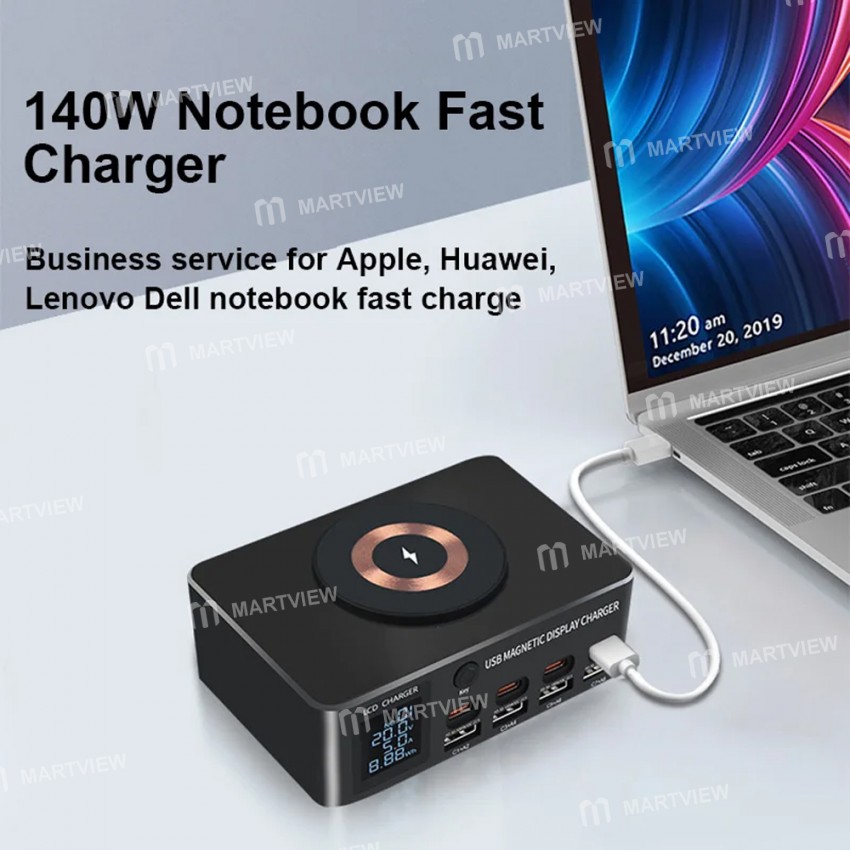 wlx 818dp-140w-8-port-pdqc30-multi-device-desktop-charger-with-wireless-charging-6