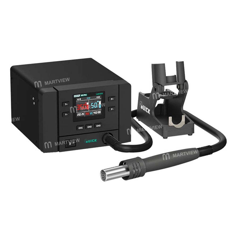 quick k8-pro-1000w-intelligent-hot-air-rework-station-for-chip-level-repair-pcb-assembly-work-1