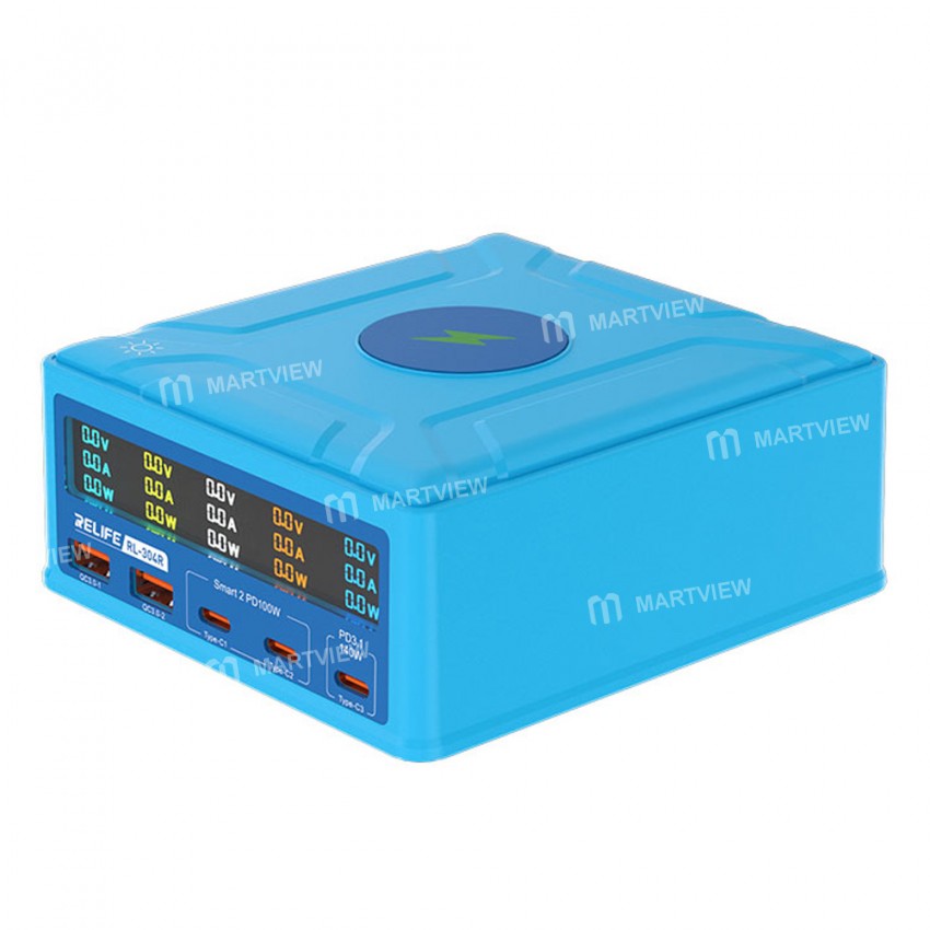 relife rl-304r-6-port-260w-gan-smart-digital-display-usb-fast-charger-4
