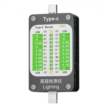 V68 Type-C / Lighting Interface Automatic Tail Plug Detector for iPhone & Android