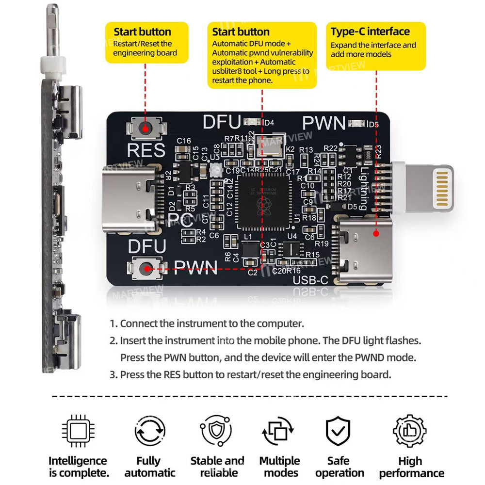 rp2354a third-generation-chip-pico-dfu-engineering-board-for-iphone-entering-dfu-pwn-mode-4