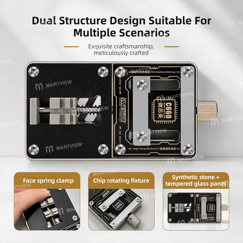 keguan c660-microchip-dual-structure-2-in-1-cpu-ic-chip-face-id-module-pcb-repair-fixture-4