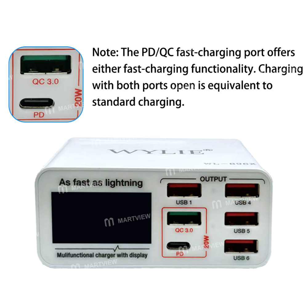 wylie wl-896x-40w-multi-port-usb-portable-digital-display-fast-charger-supports-qc30-pd31-7