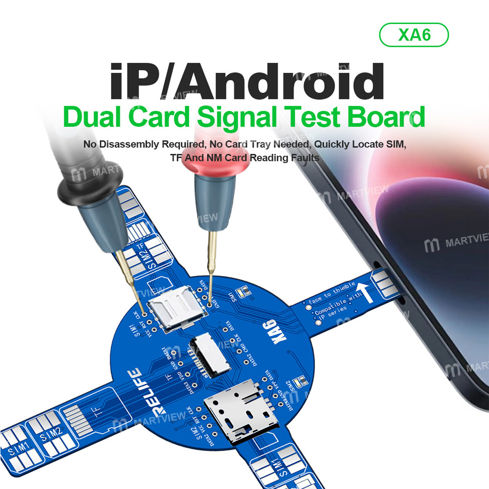 relife xa6-dual-card-signal-test-board-for-iphone-android-sim-tf-nm-card-reading-faults-6