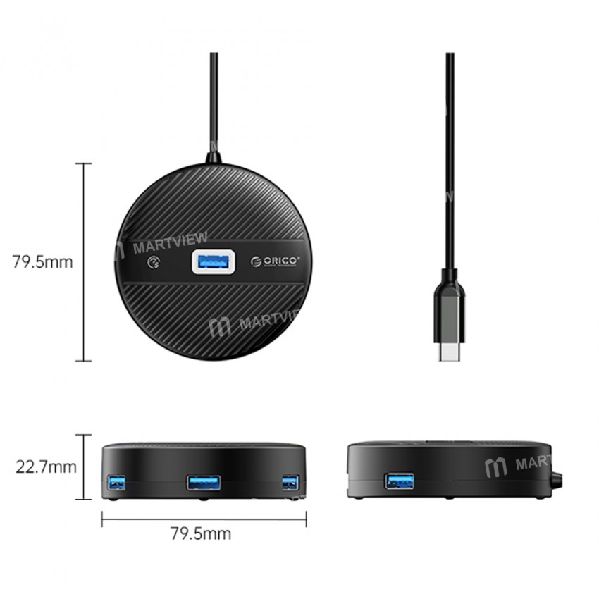 orico ys1-c2-usb-c-to-usb-a-4-port-desktop-type-usb-30-5gbps-high-speed-expansion-hub-2