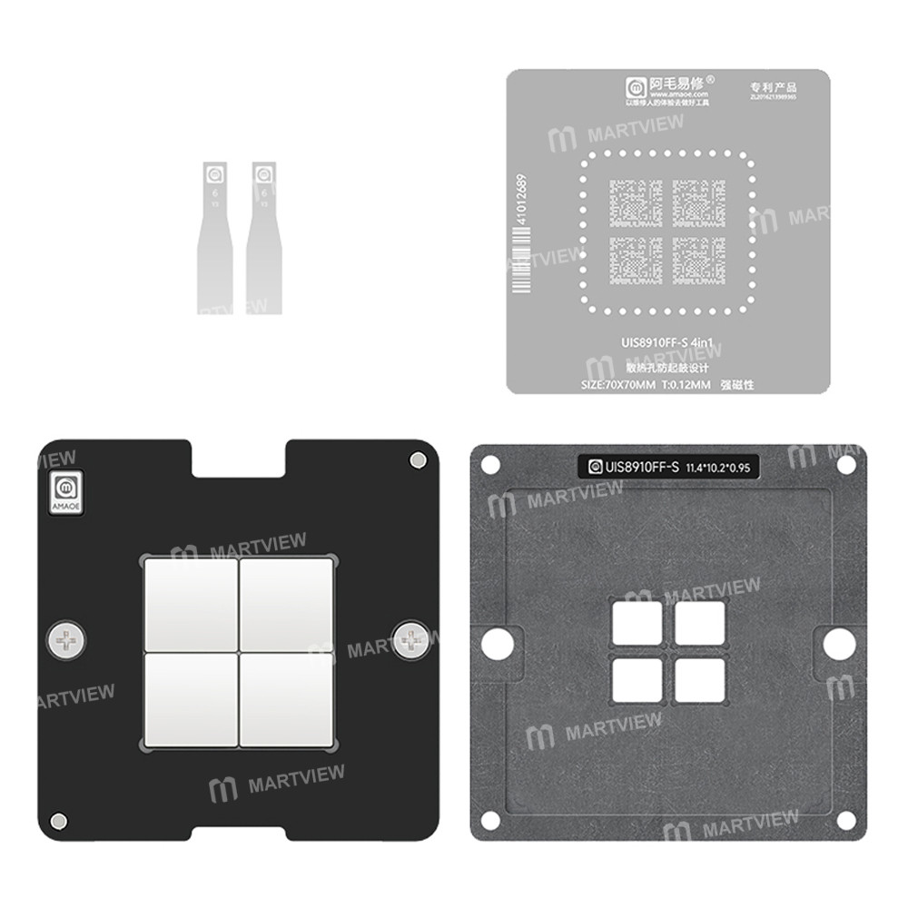 amaoe 012mm-unigroup-spreadtrum-uis8910ff-s-wifi-ic-chip-bga-reballing-stencil-platform-set-1