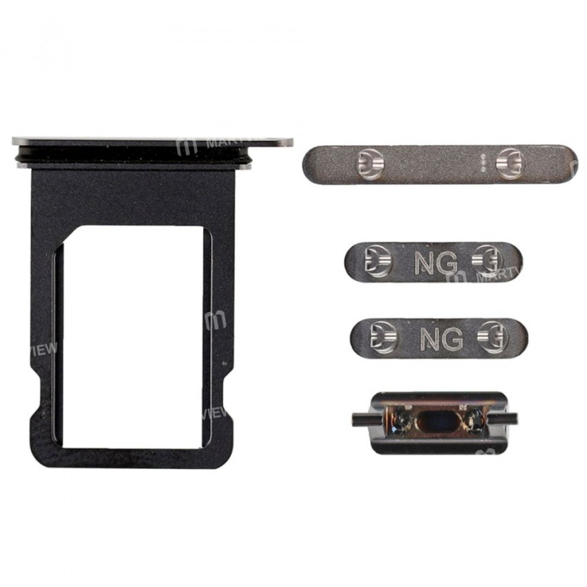 Side Buttons Set with SIM Tray Replacement for iPhone X - Space Gray