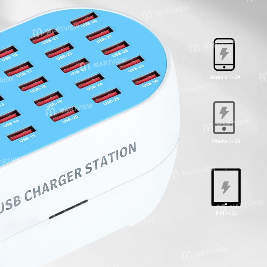 WLX-830 160W 30-Port Smart Charging Recognition USB Fast Charging Station