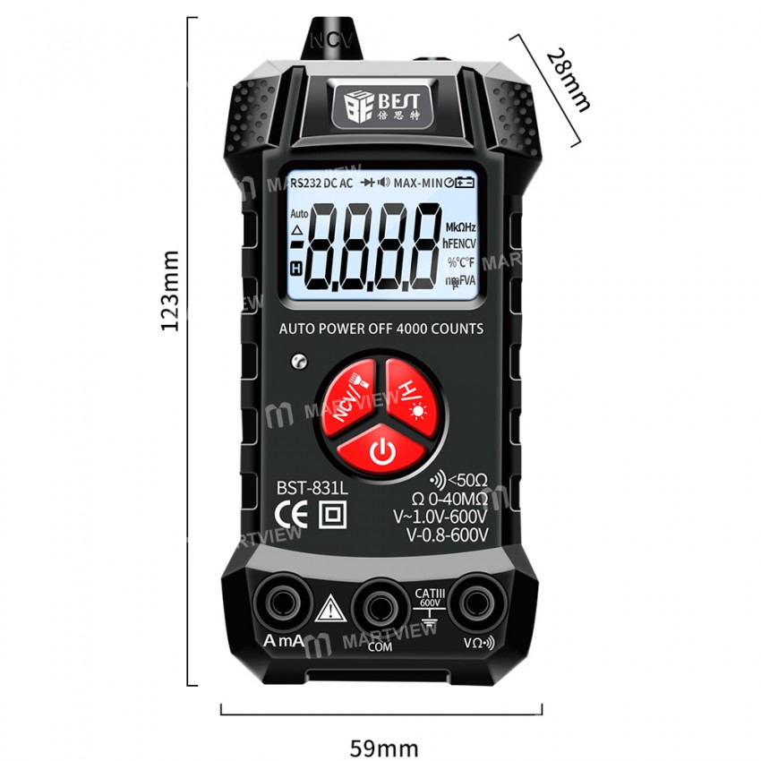 BST-831L High Precision NCV Full Automatic Digital Multimeter with LED Lighting